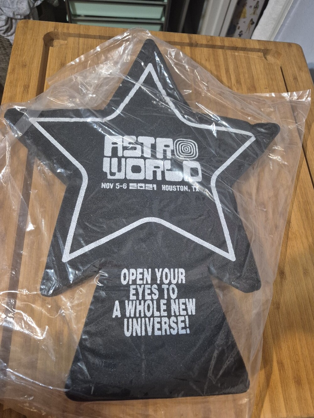 Travis Scott Black & White Astroworld Star Plaque